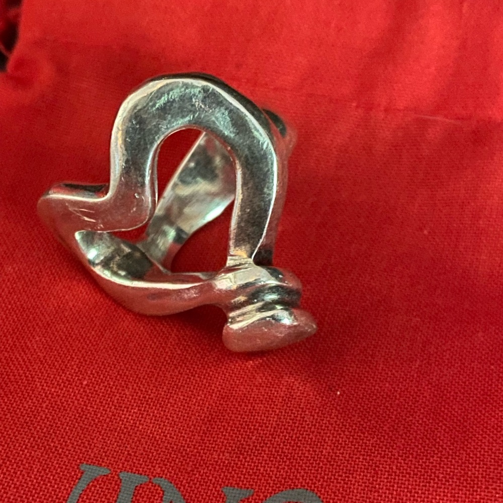 UNO de 50 silver Nailed heart ring, size 8.5